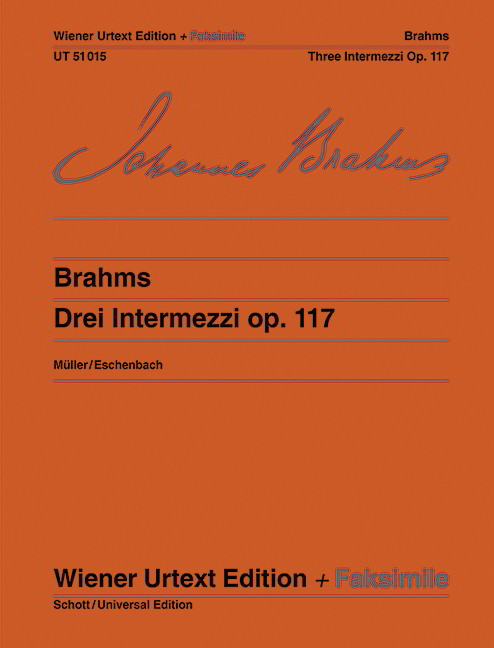 Brahms: Three Intermezzi Opus 117 for Piano published by Wiener Urtext